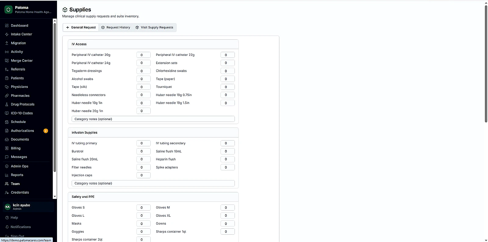 Paloma Supplies screenshot
